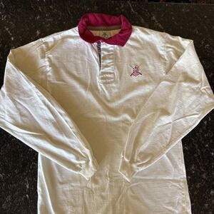 Ruck It Shirt Mens M  Rugby Polo White RedColorblock Pullover Casual Vintage Y2K